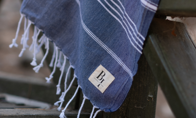 Turkish beach towel in navy