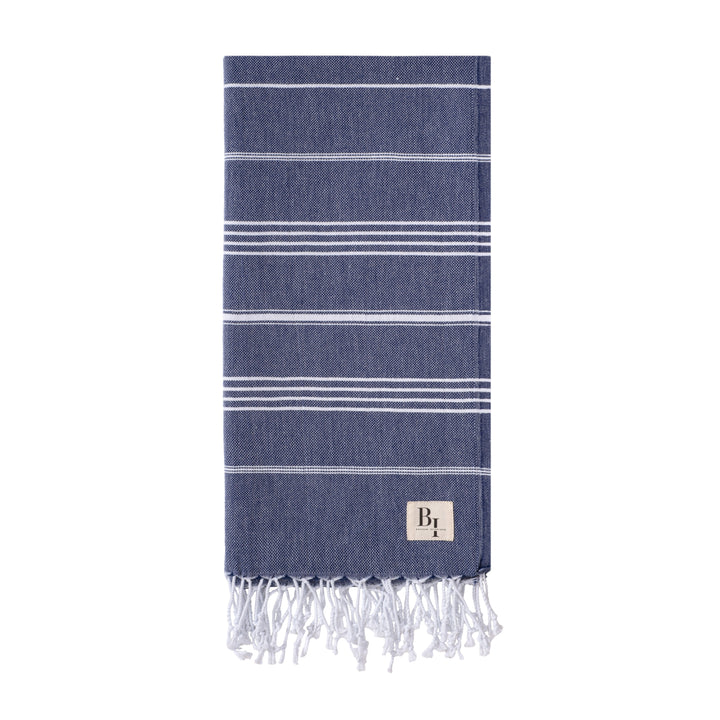 Bodrum Interiors Classic Turkish Beach Towel - Navy
