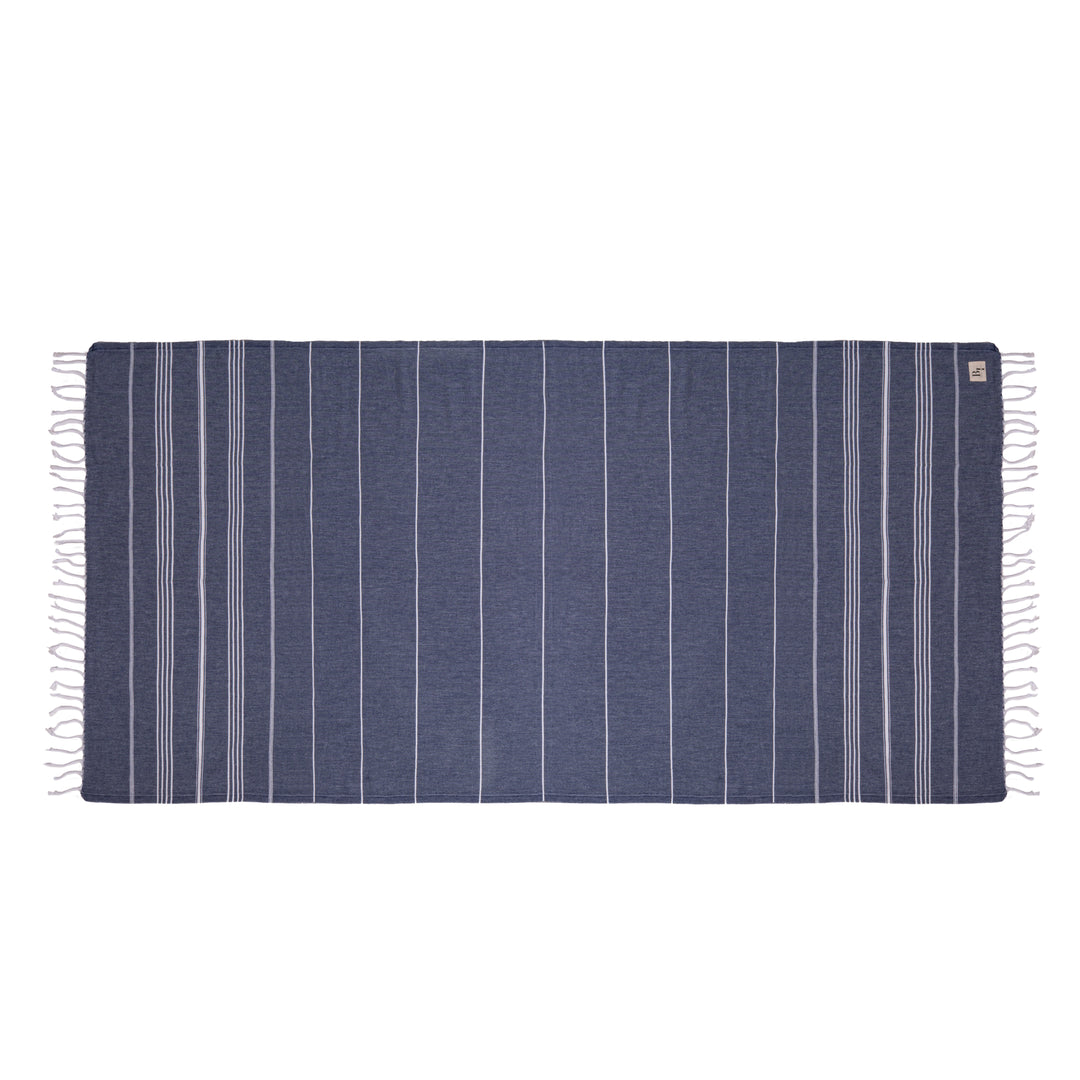 Bodrum Interiors Classic Turkish Beach Towel - Navy
